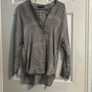 Vince Half Button Silk Blouse
